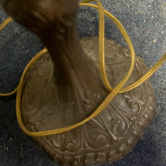 Dale Tiffany Stained Glass Lamp Shade with Pink and Green Accents - Picture 9 of 14